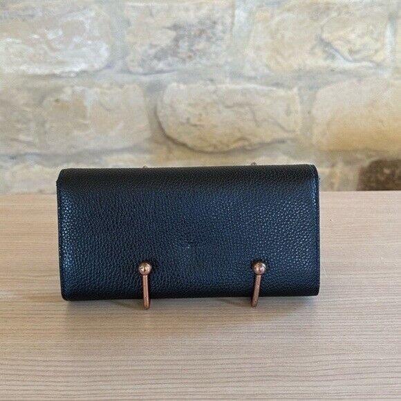 MICHAEL KORS Hamilton Medium Satchel Leather Bag Black gold +wallet set NWT - Picture 14 of 15